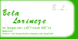 bela lorincze business card